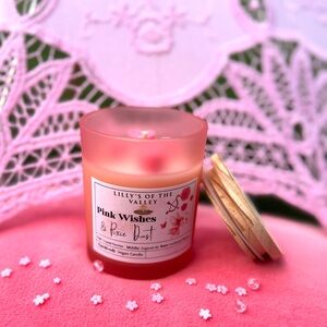 Handcrafted Pink Wishes & Pixie Dust Coconut Apricot Soy Wax Candle